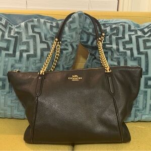 Coach Ava Chain Tote (Black)